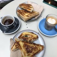 Jaffles and coffees!  at Union Kiosk in Melbourne