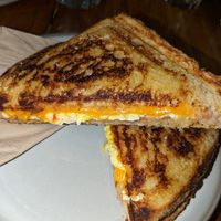 Scrambled tofu, ham and cheese with bechamel sauce at Union Kiosk in Melbourne