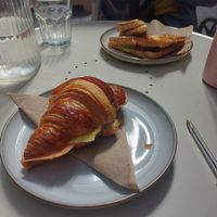 Savoury croissant and toasted sandwich at Union Kiosk in Melbourne