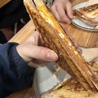 Tofu scram with ham, cheddar and hollandaise 🤤  at Union Kiosk in Melbourne
