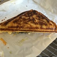 Half of tofu scrambled jaffle   at Union Kiosk in Melbourne
