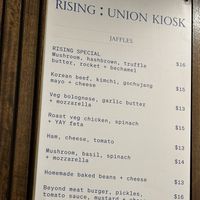 Open late during rising with a special menu  at Union Kiosk in Melbourne