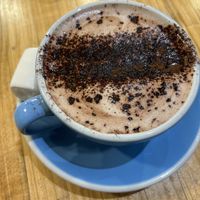 Oat hot chocolate with marshmallow   at Union Kiosk in Melbourne