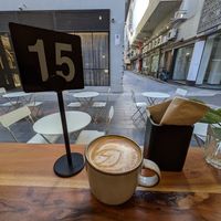 Almond latte at Union Kiosk in Melbourne