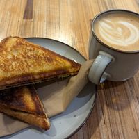 Avocado, Vegemite, and cheese jaffle at Union Kiosk in Melbourne
