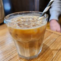 Iced latte (oat milk) at Union Kiosk in Melbourne