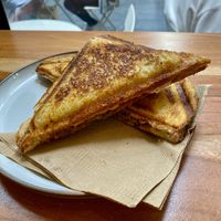 Spicy vegan beef toastie  at Union Kiosk in Melbourne