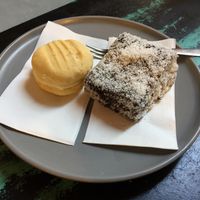 Vegan sweets - melting moment and lamington at Union Kiosk in Melbourne