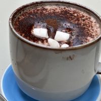 Hot chocolate with marshmallows   at Union Kiosk in Melbourne
