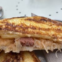 Roasted vegan Rueben toastie special  at Union Kiosk in Melbourne