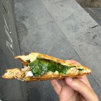 Chicken and feta and spinach and something else. I can’t remember. I ate it too fast  at Union Kiosk in Melbourne