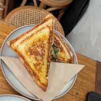 Roasted chicken and feta jaffle at Union Kiosk in Melbourne