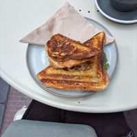Roast veg, “chicken", spinach and “feta”  at Union Kiosk in Melbourne