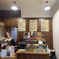 Menu and pastry case  at Union Kiosk in Melbourne