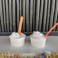 Coconut and lemon sorbet, so yummy !  at Skinny Mike's Hawaiian Ice Cream in Lihue