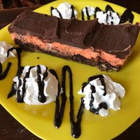 Chocolate orange tray bake at The Caledonia in Liverpool
