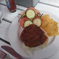 Vegan burger at Garrison House Cafe in Millport