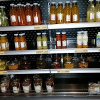View of their take-away refrigerated offerings. All vegetarian but many vegan options. Just look for the "V."  at Hiltl - Langstrasse in Zurich
