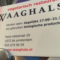 Business card with web info & hours at De Waaghals in Amsterdam