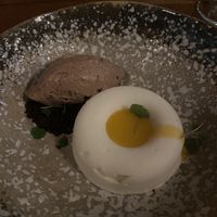 Passion fruit and coconut parfait, choc coffee mousse   at De Waaghals in Amsterdam