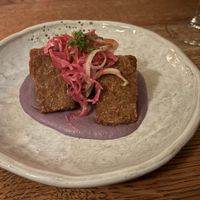 Potato cakes and a cabbage base   at De Waaghals in Amsterdam