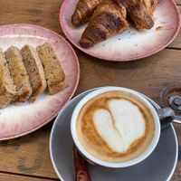 Vegan toasts and croissants  at Terrarea in Matosinhos