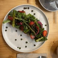 Seasonal bread with esparagus, peas and strawberries  at Terrarea in Matosinhos