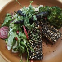 Daily vegan lunch special, peppered tofu dish - super yummy at Terrarea in Matosinhos