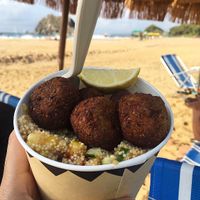 Falafel with quinoa salad at Bar Duda Rei in Fernando De Noronha