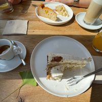Cheese cake with Mango and raffaelo cake   at Sturbock Cafe in Wurzburg