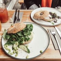Frauenland bagel (v) 💚 at Sturbock Cafe in Wurzburg