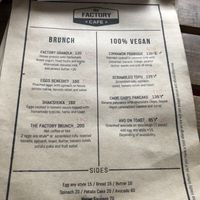 Menu 1 at The Factory Cafe in Koh Tao