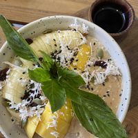 Porridge 130baht + 30baht for added vegan protein  at The Factory Cafe in Koh Tao