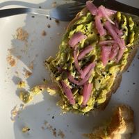 Avo on toast  at The Factory Cafe in Koh Tao