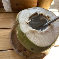 Fresh coconut   at The Factory Cafe in Koh Tao
