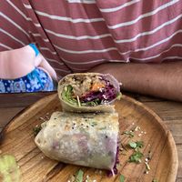 Philly cheese wrap (made with mushrooms)  at The Factory Cafe in Koh Tao