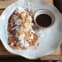 Banana pancakes  at The Factory Cafe in Koh Tao