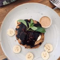 Banana chocolate pancakes at The Factory Cafe in Koh Tao