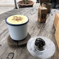 Golden Latte & Energy Ball  at The Factory Cafe in Koh Tao