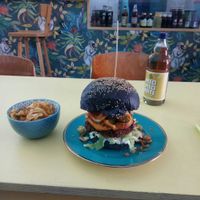 Burger at VegeMalpa in Warsaw