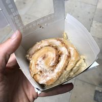 The vegan cinnamon roll. It’s good!! at Demasie in Barcelona