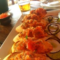 Vegan bruschettas at Mergulhao in Fernando De Noronha