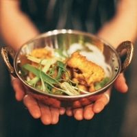 Cauliflower pakora featuring on their '17 autumn/winter menu. at The Omni Collective in South East London