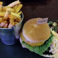 Vegan burger at Rock Garden in Torquay