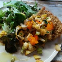 winter-vegetable quiche on quinoa base at Native in Antwerpen