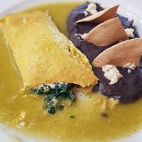 Inside the omelet at Plan V Cafe in Mexico City