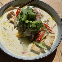 Green coconut curry at Nama in Mallorca