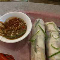 Salad rolls with peanut sauce at Pho Boy in Edmonton