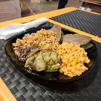 plate with mixed dishes to taste at NaturaSi - Via Cardinale in Naples