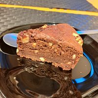 warm chocolate cake with banana pieces at NaturaSi - Via Cardinale in Naples